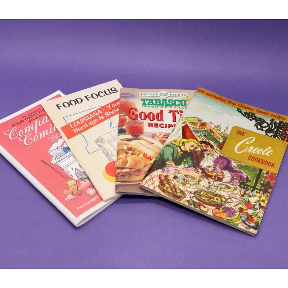 4x Vtg Louisiana Cajun Cooking Booklets: Tabasco, Creole Cookbook, Food‎ Focus